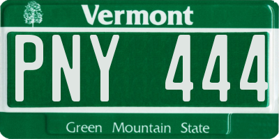 VT license plate PNY444