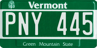 VT license plate PNY445