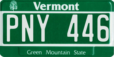 VT license plate PNY446