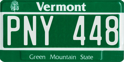 VT license plate PNY448
