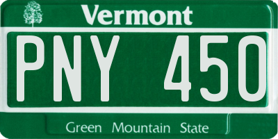 VT license plate PNY450