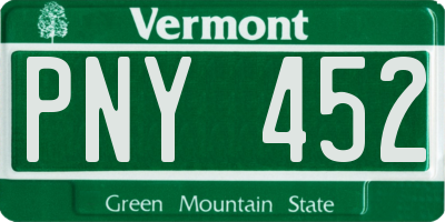 VT license plate PNY452