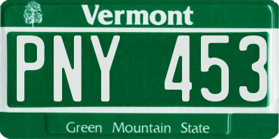 VT license plate PNY453