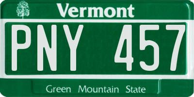 VT license plate PNY457