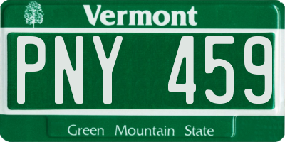 VT license plate PNY459
