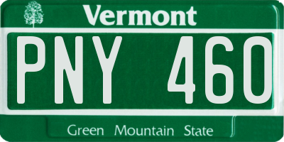 VT license plate PNY460
