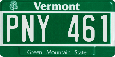 VT license plate PNY461