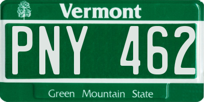 VT license plate PNY462