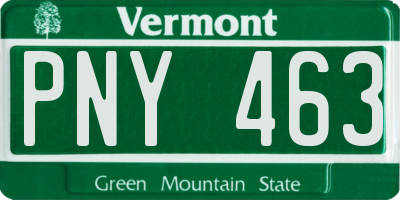 VT license plate PNY463