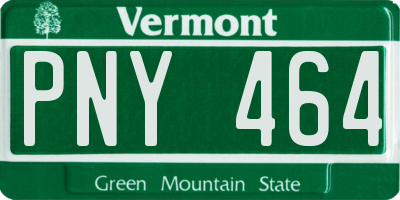 VT license plate PNY464