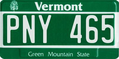 VT license plate PNY465