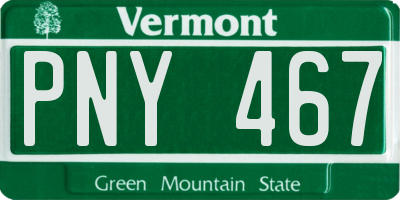 VT license plate PNY467