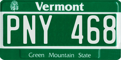 VT license plate PNY468
