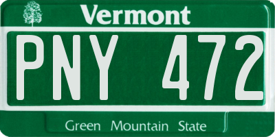 VT license plate PNY472