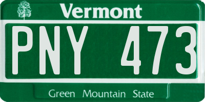 VT license plate PNY473