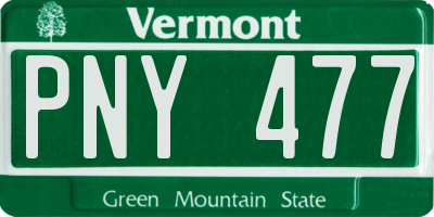 VT license plate PNY477