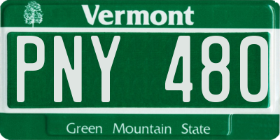 VT license plate PNY480