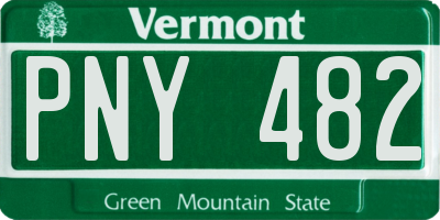 VT license plate PNY482
