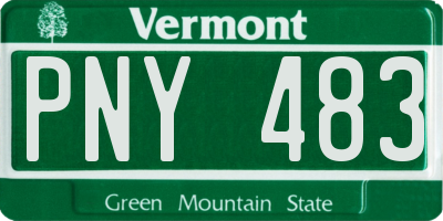 VT license plate PNY483