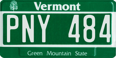VT license plate PNY484