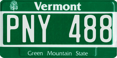 VT license plate PNY488
