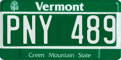 VT license plate PNY489