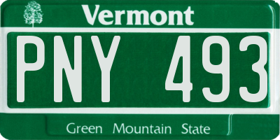 VT license plate PNY493