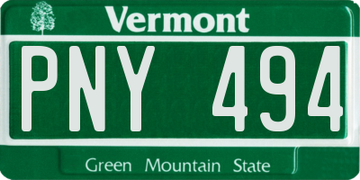 VT license plate PNY494