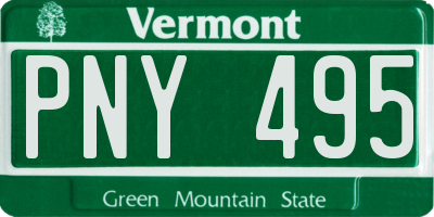 VT license plate PNY495