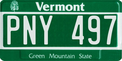 VT license plate PNY497