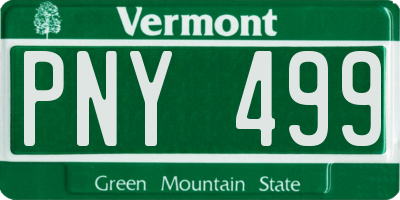 VT license plate PNY499