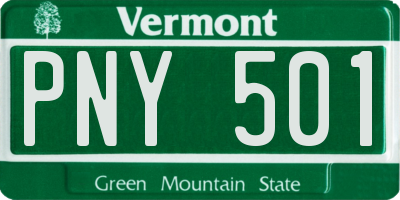 VT license plate PNY501