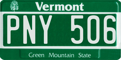 VT license plate PNY506