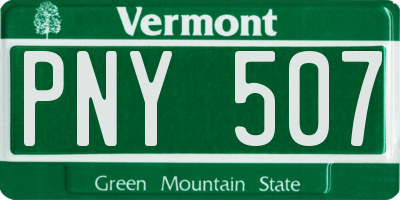 VT license plate PNY507