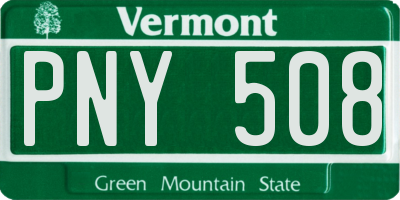 VT license plate PNY508