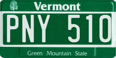 VT license plate PNY510