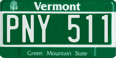 VT license plate PNY511