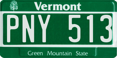 VT license plate PNY513