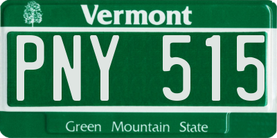 VT license plate PNY515