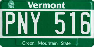 VT license plate PNY516