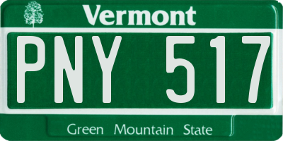 VT license plate PNY517