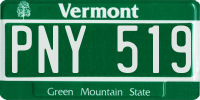 VT license plate PNY519