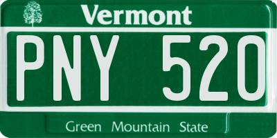 VT license plate PNY520