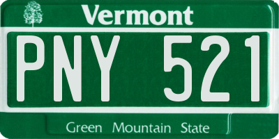 VT license plate PNY521