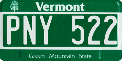 VT license plate PNY522