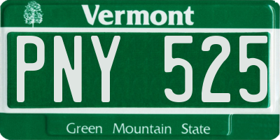 VT license plate PNY525
