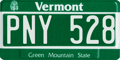 VT license plate PNY528