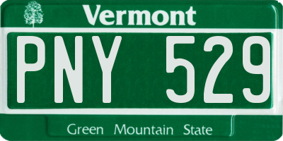 VT license plate PNY529
