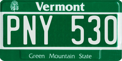 VT license plate PNY530