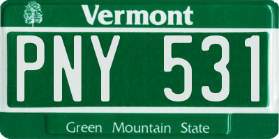 VT license plate PNY531